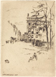 Fitzroy Square by James McNeill Whistler, created 1878/1881, in etching on laid paper. Download this artwork as a high-resolution wallpaper for desktop, tablet, — James McNeill Whistler Wallpaper