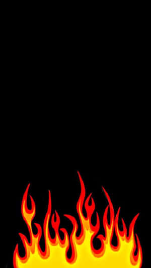 Stylized flames in red and yellow against a black background. — Flame Wallpaper