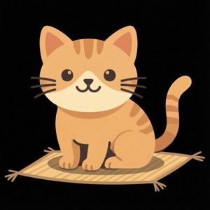 Cute SVG-style cat with flat shapes