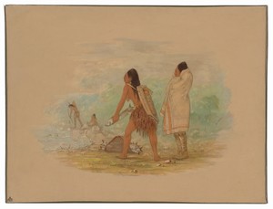 Flathead Indians by George Catlin, created 1861, in oil on card mounted on paperboard. Download this artwork as a high-resolution wallpaper for desktop, tablet, — George Catlin Wallpaper