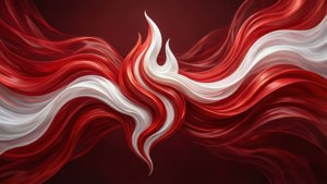 Abstrakte flytende bølger formet som Santander-flamme