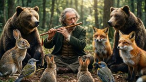 Dolittle joue de la flûte pour les animaux