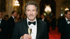 Kevin Kline dressed in a tuxedo at a glamorous event.