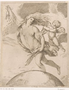 Fortuna by Girolamo Scarselli, created 1665 - 1675, in paper; etching. Download this artwork as a high-resolution wallpaper for desktop, tablet, or mobile. — Girolamo Scarselli Wallpaper