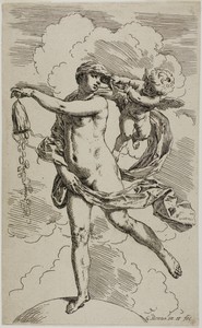 Fortune by Simone Cantarini, created 1632/48, in Etching on cream laid paper. Download this artwork as a high-resolution wallpaper for desktop, tablet, or mobil — Illustration Wallpaper