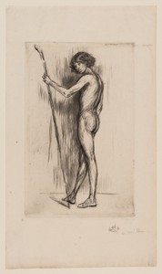 Fosco by James McNeill Whistler, created 1872, in Drypoint in black ink on ivory laid paper. Download this artwork as a high-resolution wallpaper for desktop, t — Illustration Wallpaper