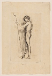 Fosco by James McNeill Whistler, created 1872, in Drypoint in black ink on cream Japanese paper. Download this artwork as a high-resolution wallpaper for deskto — Illustration Background
