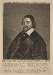 Frederick Spanheim by Jonas Suyderhoef, created 1647, in engraving. Download this artwork as a high-resolution wallpaper for desktop, tablet, or mobile. — Jonas Suyderhoef Wallpaper