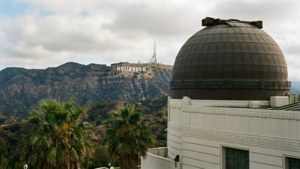 A view from Griffith Observatory with the Hollywood Sign on the horizon. — Hollywood Background
