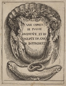 Frontispiece by Carlo Antonio Buffagnotti, created c. 1690, in etching on laid paper. Download this artwork as a high-resolution wallpaper for desktop, tablet, 
