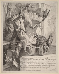 Frontispiece by Jean-Baptiste Oudry, created 1725, in etching on laid paper. Download this artwork as a high-resolution wallpaper for desktop, tablet, or mobile — Jean-Baptiste Oudry Wallpaper