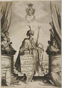 Frontispiece, from Solimano by Jacques Callot, created published 1620, in Etching and burin on paper. Download this artwork as a high-resolution wallpaper for d — Illustration Wallpaper