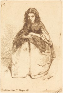 Fumette by James McNeill Whistler, created 1858, in etching in brown on wove paper. Download this artwork as a high-resolution wallpaper for desktop, tablet, or — James McNeill Whistler Wallpaper