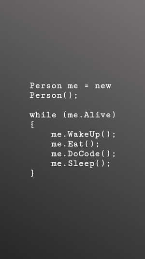 Programming code snippet showing a person's daily routine loop. — Coding Picture