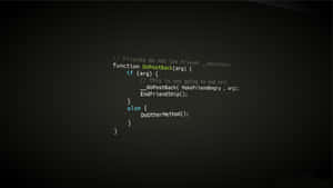 Glödande JavaScript-kod på mörk gradientbakgrund med humoristiskt vänskapstema. — Skämt Bakgrundsbilder