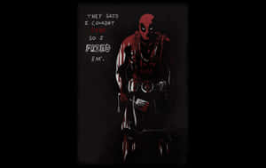 Deadpool holding a frying pan with text about cooking.