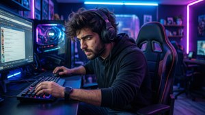Carryminati fordypet i et neongamingmiljø