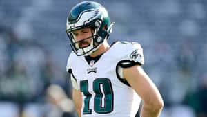 Philadelphia Eagles American footballspeler met shirt nummer 10 op het veld. — Gardner Minshew Achtergronden