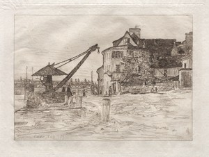 Gaube by Otto H. Bacher, created 1879, in etching. Download this artwork as a high-resolution wallpaper for desktop, tablet, or mobile. — Otto H. Bacher Wallpaper