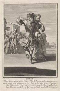 Gehoor by Caspar Luyken, created 1698 - 1702, in paper; etching; engraving. Download this artwork as a high-resolution wallpaper for desktop, tablet, or mobile. — Art Wallpaper