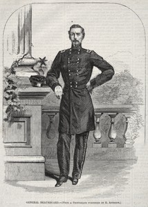 General Beauregard by Winslow Homer, created 1861, in wood engraving. Download this artwork as a high-resolution wallpaper for desktop, tablet, or mobile. — Winslow Homer Wallpaper