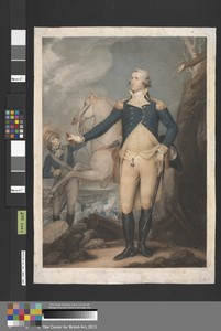 General Washington by Thomas Cheesman /35, in Color-printed etching and stipple engraving with hand coloring in watercolor on medium, slightly textured, cream w — Thomas Cheesman /35 Wallpaper