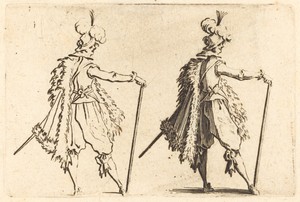 Gentleman with Cane by Jacques Callot, created c. 1622, in etching on laid paper. Download this artwork as a high-resolution wallpaper for desktop, tablet, or m — Painting Picture