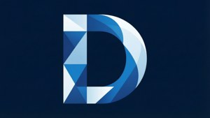 Abstract geometric shapes forming the Docusign D in blue and white
