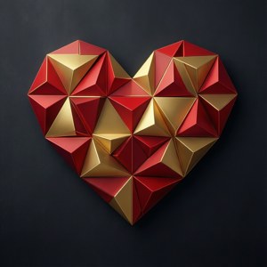 Moderne geometrisk design med hjerteform for stilige Giving Tuesday-bakgrunner.