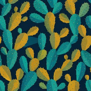 Naadloos geometrisch patroon van nopal cactus kussentjes.