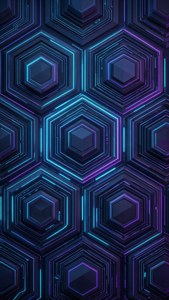 En futuristisk geometrisk teknologibaggrund med neondetaljer til iPhone.