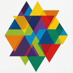 Abstrakt geometrisk mønster med sammenlåsende trekanter repræsenterer enhed.