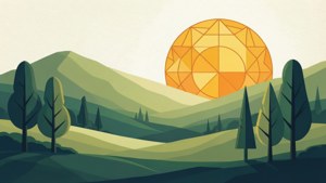 Minimalist SVG-style landscape with geometric shapes — Image Background