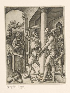 Geseling van Christus by Marcantonio Raimondi, created 1511 - 1534, in paper; engraving. Download this artwork as a high-resolution wallpaper for desktop, table — Marcantonio Raimondi Wallpaper