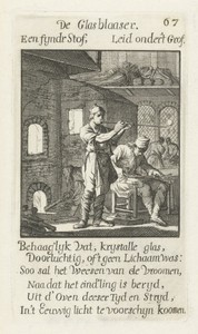 Glasblazer by Jan Luyken, created 1694, in paper; etching. Download this artwork as a high-resolution wallpaper for desktop, tablet, or mobile. — Art Wallpaper