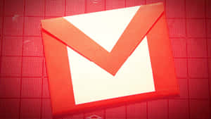 Rødt kuvertikon med hvid flap på rød gitterbaggrund — Gmail Billeder