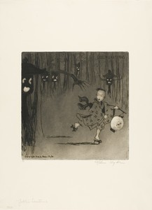 Goblin Lanterns by Helen Hyde, created 1906, in Aquatint on paper. Download this artwork as a high-resolution wallpaper for desktop, tablet, or mobile. — Helen Hyde Wallpaper