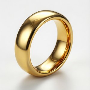 A shiny golden Sonic ring on a clean white background, perfect for transparent PNG wallpapers.