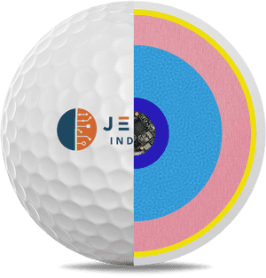 Bola de golfe com placa de circuito dentro de design colorido de alvo. — Golfe legal Papéis de Parede
