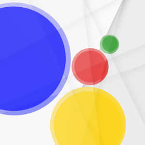 Abstract design with colorful circles on a light gray background. — Google Material Picture