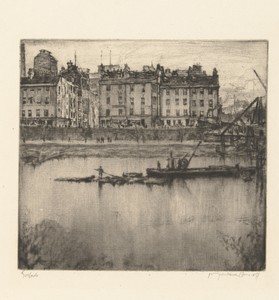 Gorbals by Muirhead Bone, created 1899, in paper; etching; drypoint. Download this artwork as a high-resolution wallpaper for desktop, tablet, or mobile.