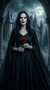 Lea Seydoux porträtterar en vampyr i ett månbelyst gotiskt slott.