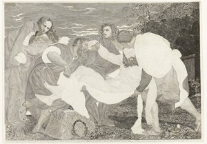 Graflegging van Christus by Johannes de Mare, created 1847-04-15 - 1849-04-15, in paper; pencil; etching; engraving. Download this artwork as a high-resolution 