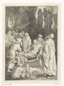 Graflegging van Christus by Nicolaes de Bruyn, created 1618, in paper; engraving. Download this artwork as a high-resolution wallpaper for desktop, tablet, or m — Painting Picture