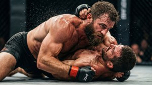 Hector Doyle utfører en perfekt grappling-teknikk.