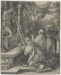 Gregoriusmis by Albrecht Dürer, created 1511, in paper; houtsnede. Download this artwork as a high-resolution wallpaper for desktop, tablet, or mobile. — Albrecht Dürer Wallpaper