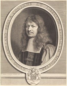 Guy Chamillard by Robert Nanteuil, created 1664, in engraving. Download this artwork as a high-resolution wallpaper for desktop, tablet, or mobile. — Robert Nanteuil Wallpaper