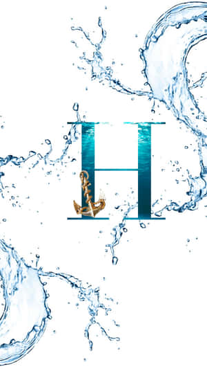 Letter H with anchor and water splashes — H Picture