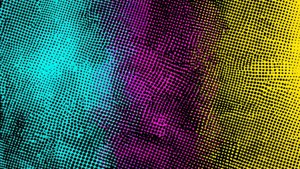 Audaz patrón de semitono con degradado de cian, magenta y amarillo