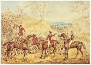 Hallali by Henry Alken, created 1840/51, in Watercolor, over graphite, on cream wove paper, laid down on gray wove paper. Download this artwork as a high-resolu — Henry Alken Wallpaper